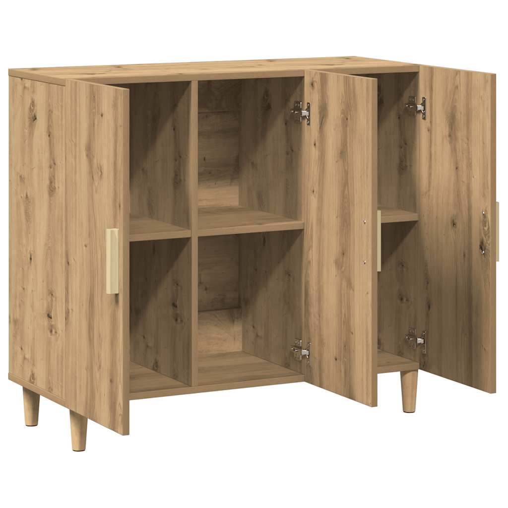 Dressoir 90x34x80 cm bewerkt hout artisanaal eikenkleur is nu te koop bij PeponiXL, paradijselijk wonen!