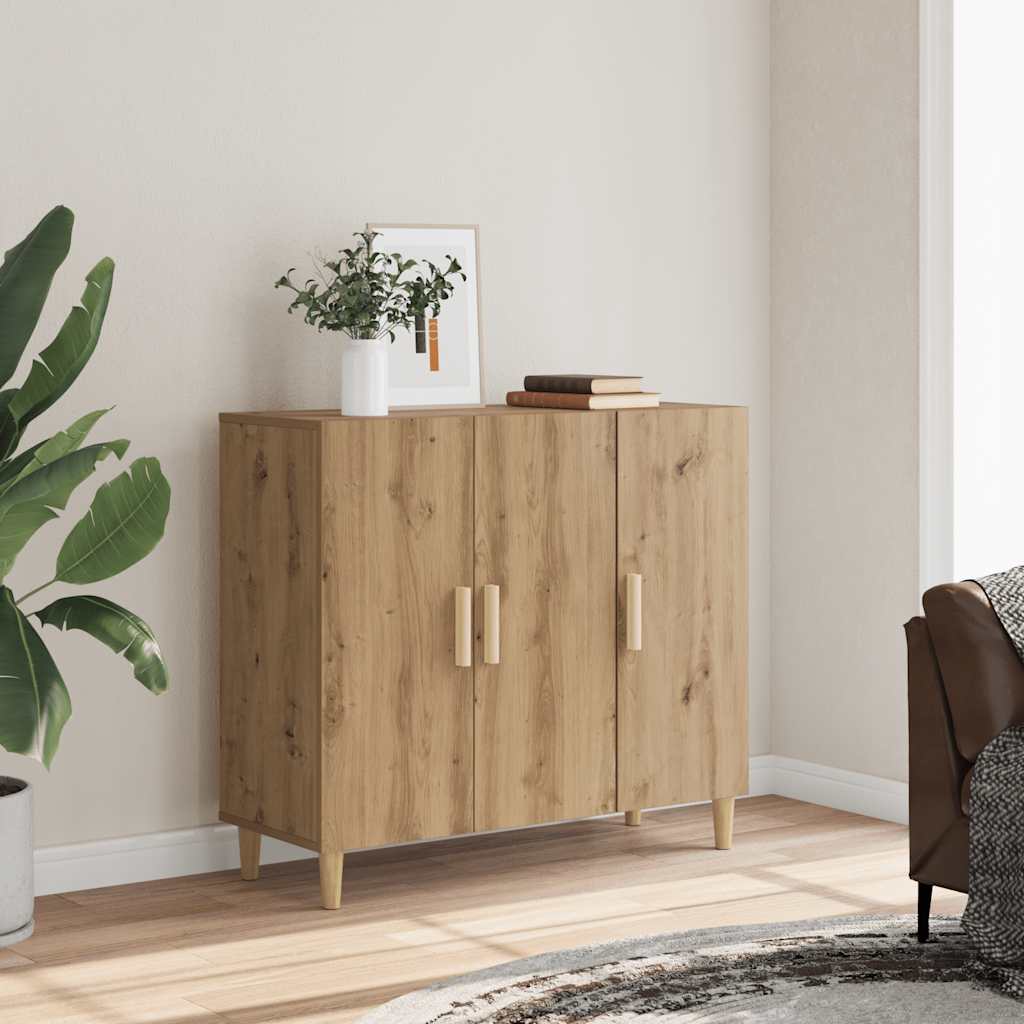 Dressoir 90x34x80 cm bewerkt hout artisanaal eikenkleur is nu te koop bij PeponiXL, paradijselijk wonen!