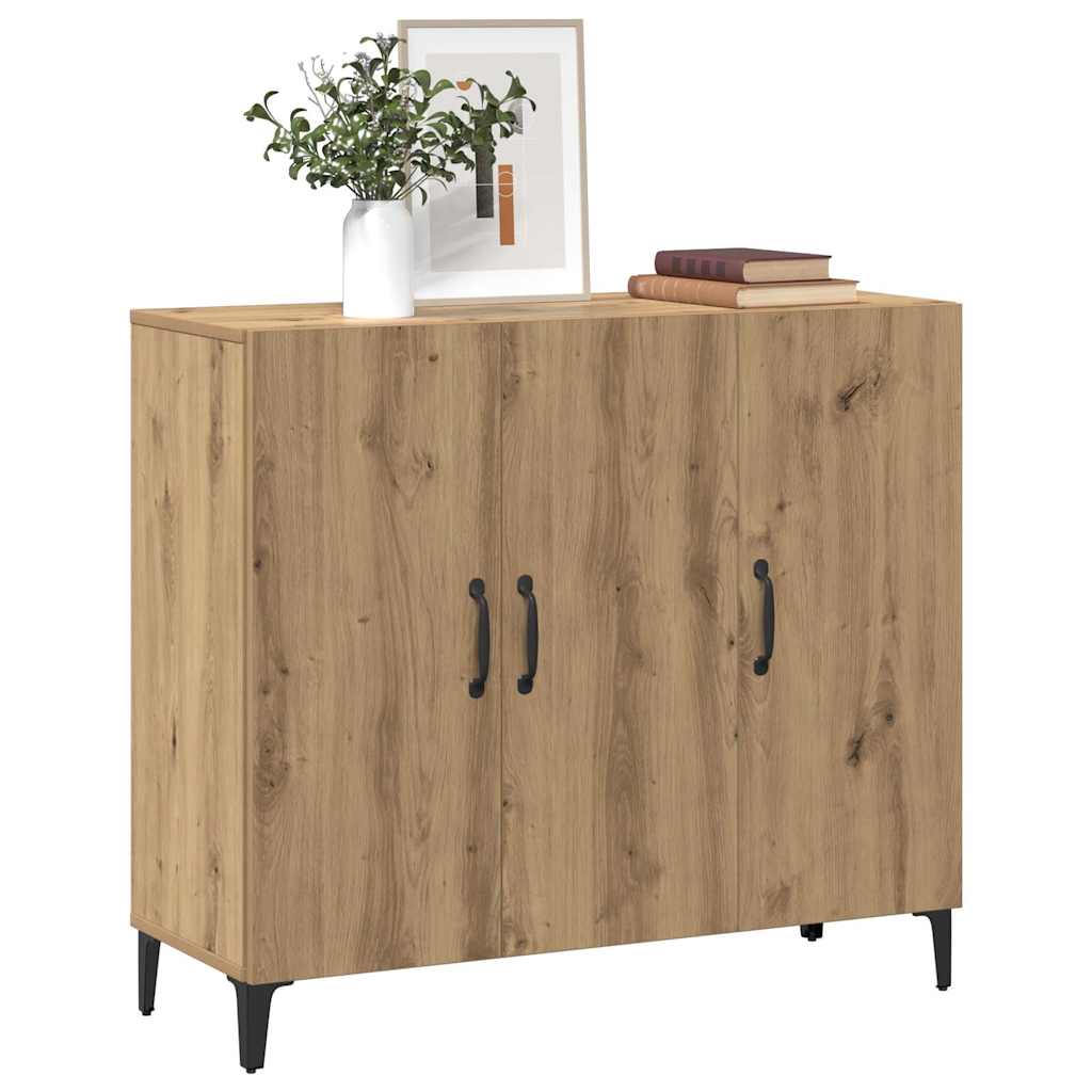 Dressoir 90x34x80 cm bewerkt hout artisanaal eikenkleur is nu te koop bij PeponiXL, paradijselijk wonen!