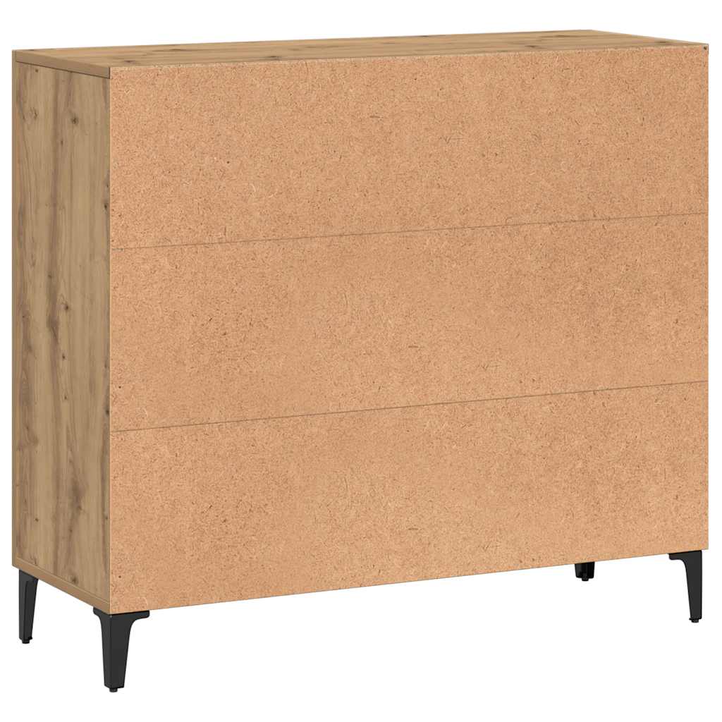 Dressoir 90x34x80 cm bewerkt hout artisanaal eikenkleur is nu te koop bij PeponiXL, paradijselijk wonen!