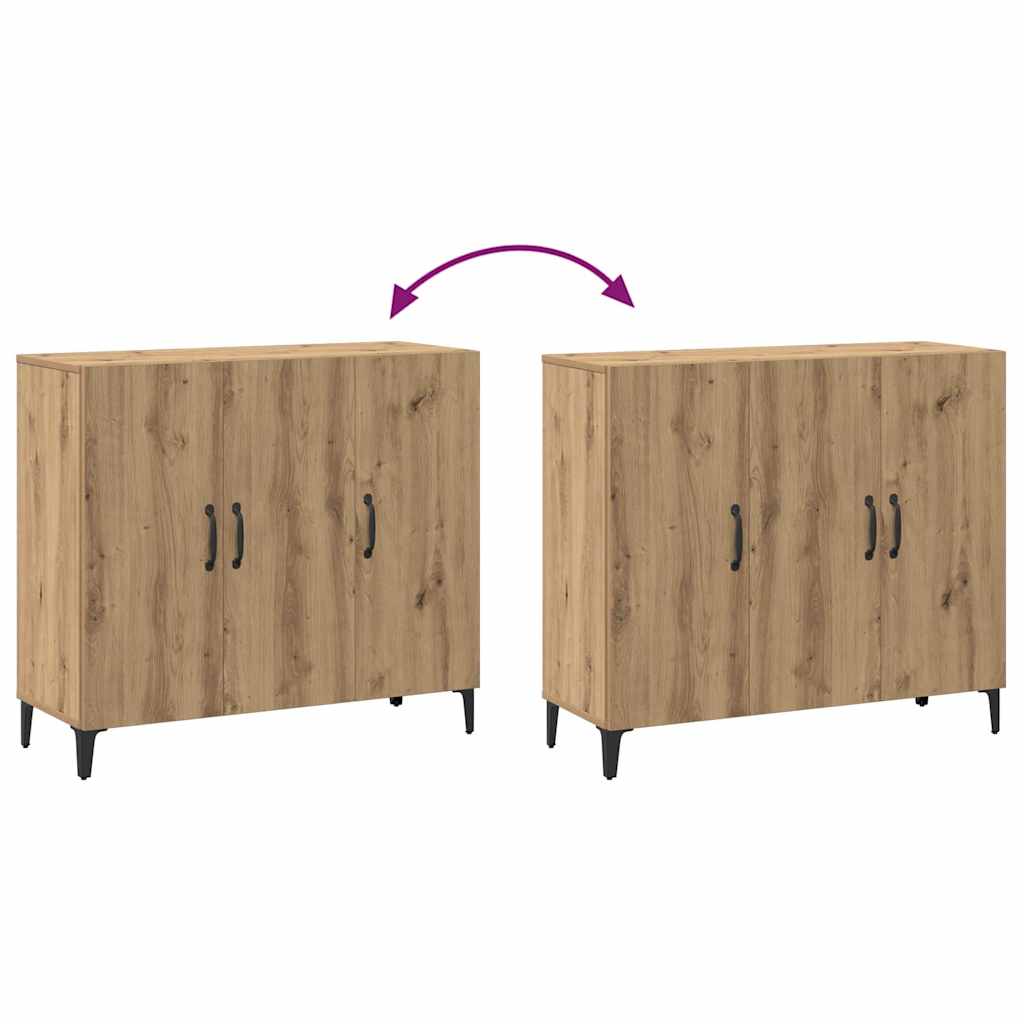 Dressoir 90x34x80 cm bewerkt hout artisanaal eikenkleur is nu te koop bij PeponiXL, paradijselijk wonen!