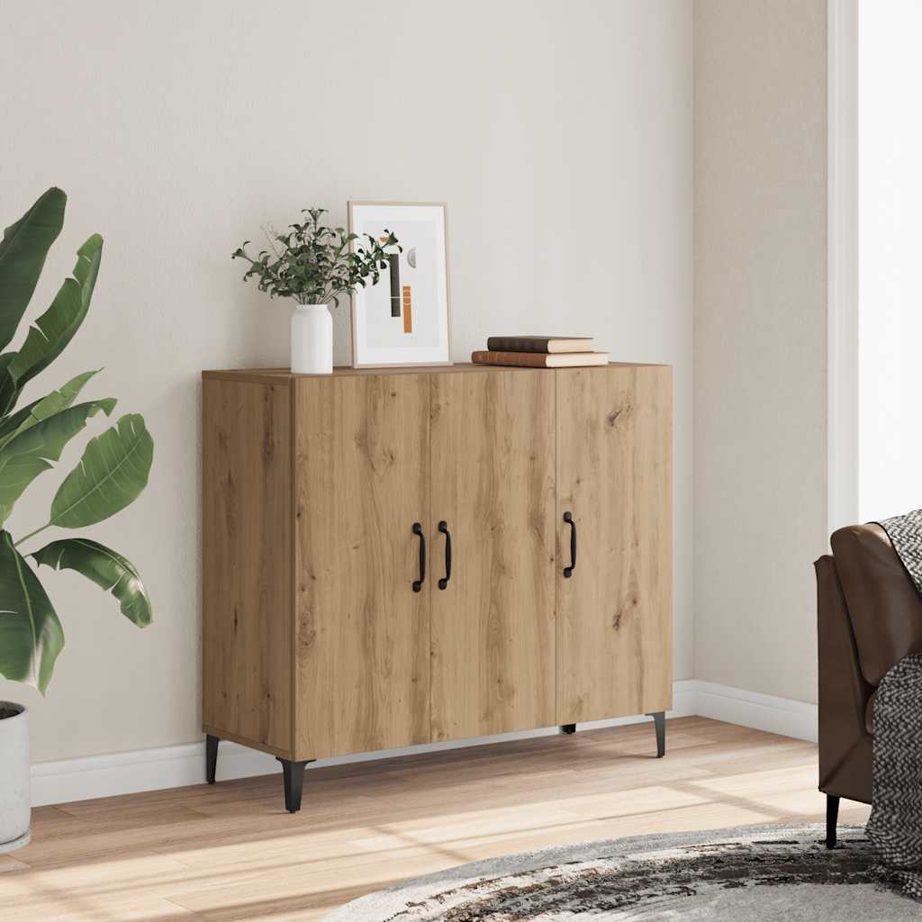 Dressoir 90x34x80 cm bewerkt hout artisanaal eikenkleur is nu te koop bij PeponiXL, paradijselijk wonen!