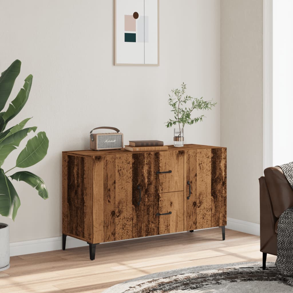 Dressoir 100x36x60 cm bewerkt hout oud houtkleurig is nu te koop bij PeponiXL, paradijselijk wonen!