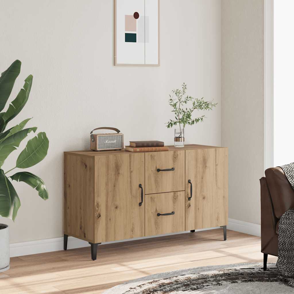 Dressoir 100x36x60 cm bewerkt hout artisanaal eikenkleurig is nu te koop bij PeponiXL, paradijselijk wonen!