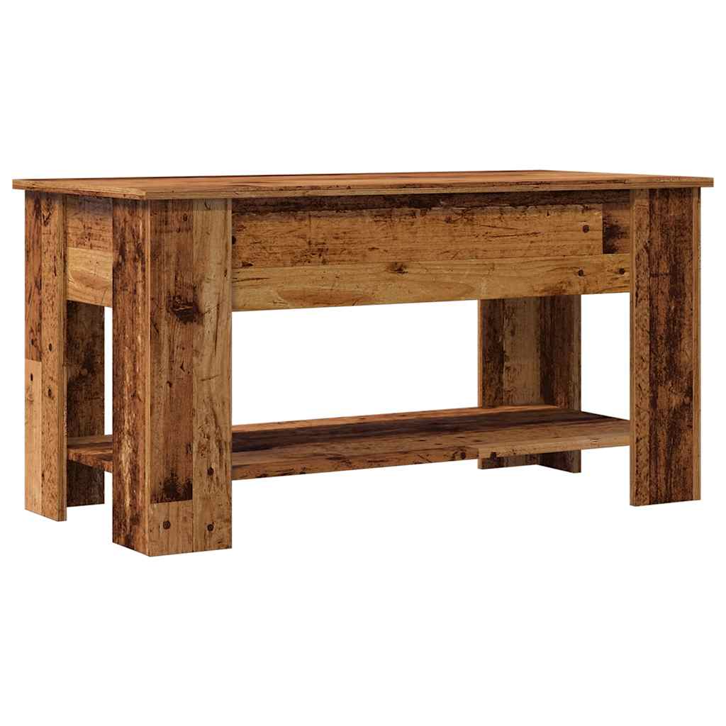 Salontafel 101x49x52 cm bewerkt hout oud houtkleurig is nu te koop bij PeponiXL, paradijselijk wonen!