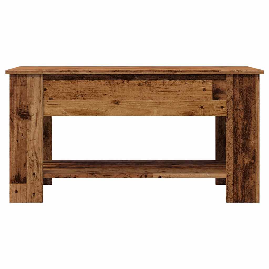 Salontafel 101x49x52 cm bewerkt hout oud houtkleurig is nu te koop bij PeponiXL, paradijselijk wonen!