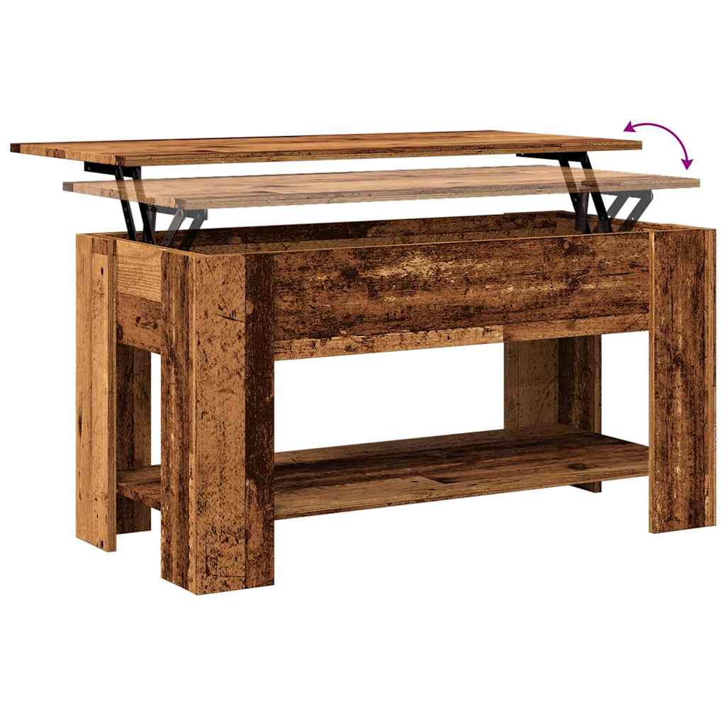 Salontafel 101x49x52 cm bewerkt hout oud houtkleurig is nu te koop bij PeponiXL, paradijselijk wonen!