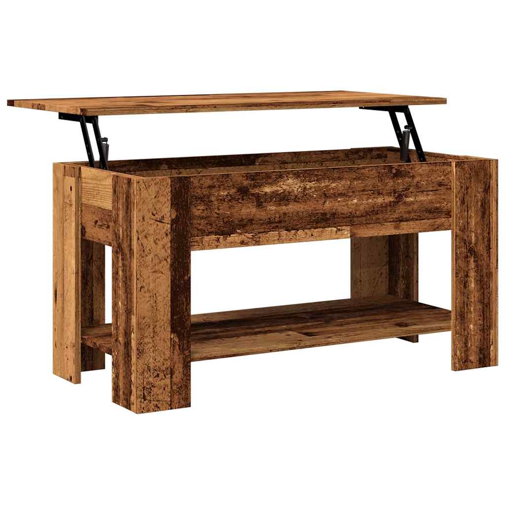 Salontafel 101x49x52 cm bewerkt hout oud houtkleurig is nu te koop bij PeponiXL, paradijselijk wonen!