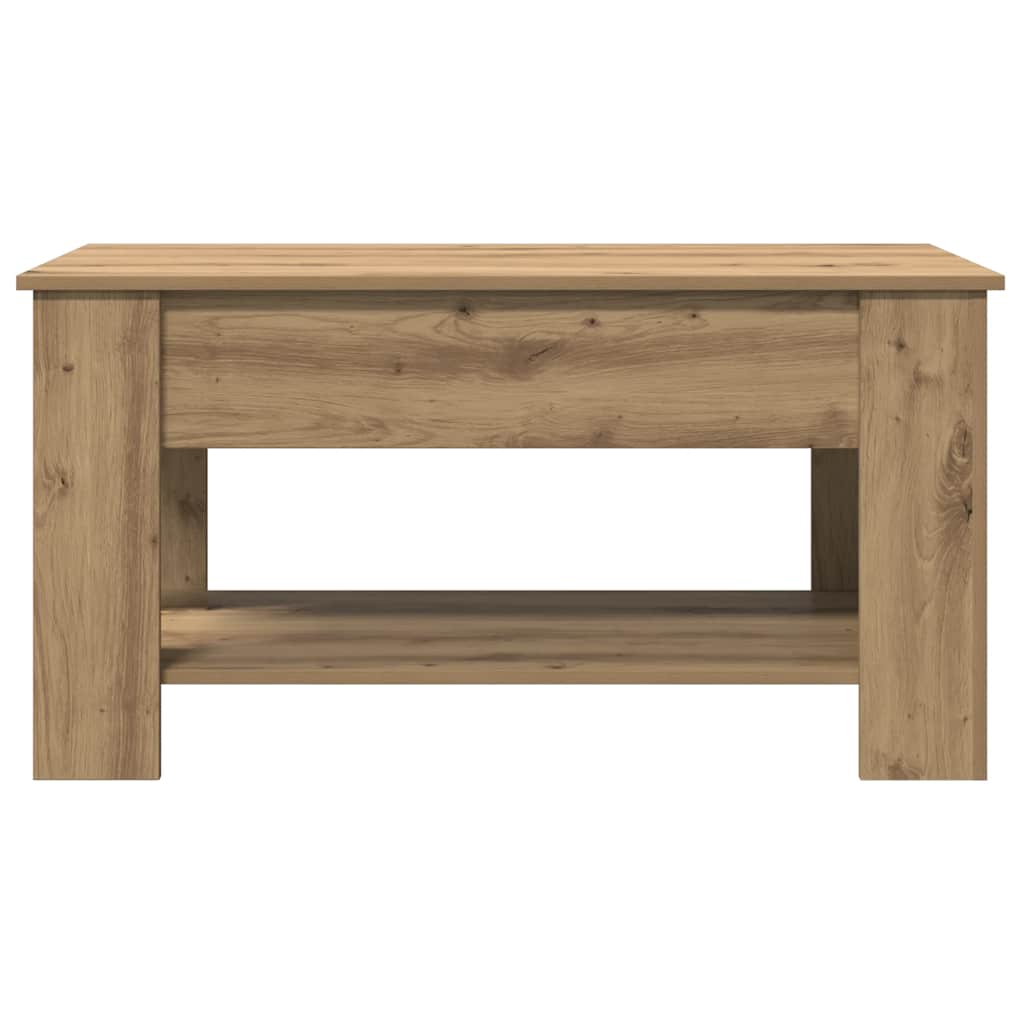 Salontafel 101x49x52 cm bewerkt hout artisanaal eikenkleur is nu te koop bij PeponiXL, paradijselijk wonen!