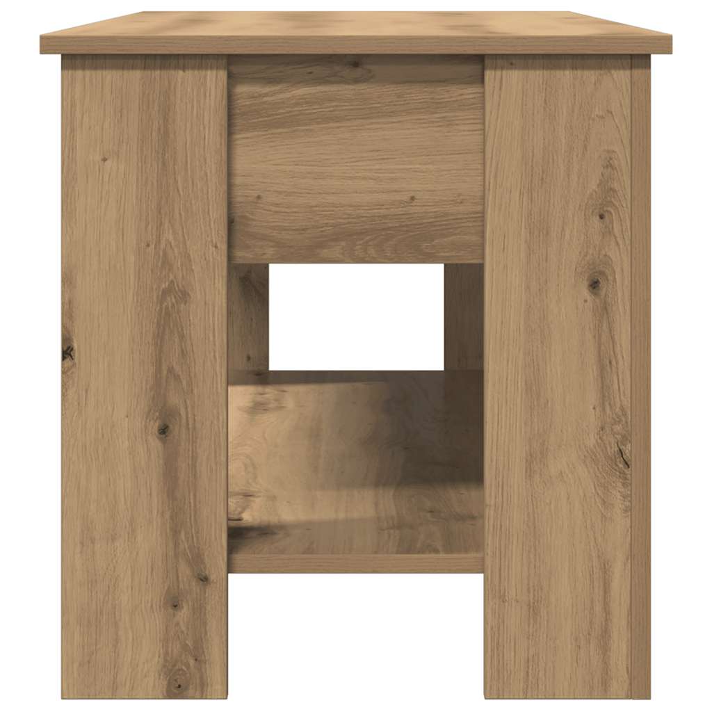 Salontafel 101x49x52 cm bewerkt hout artisanaal eikenkleur is nu te koop bij PeponiXL, paradijselijk wonen!