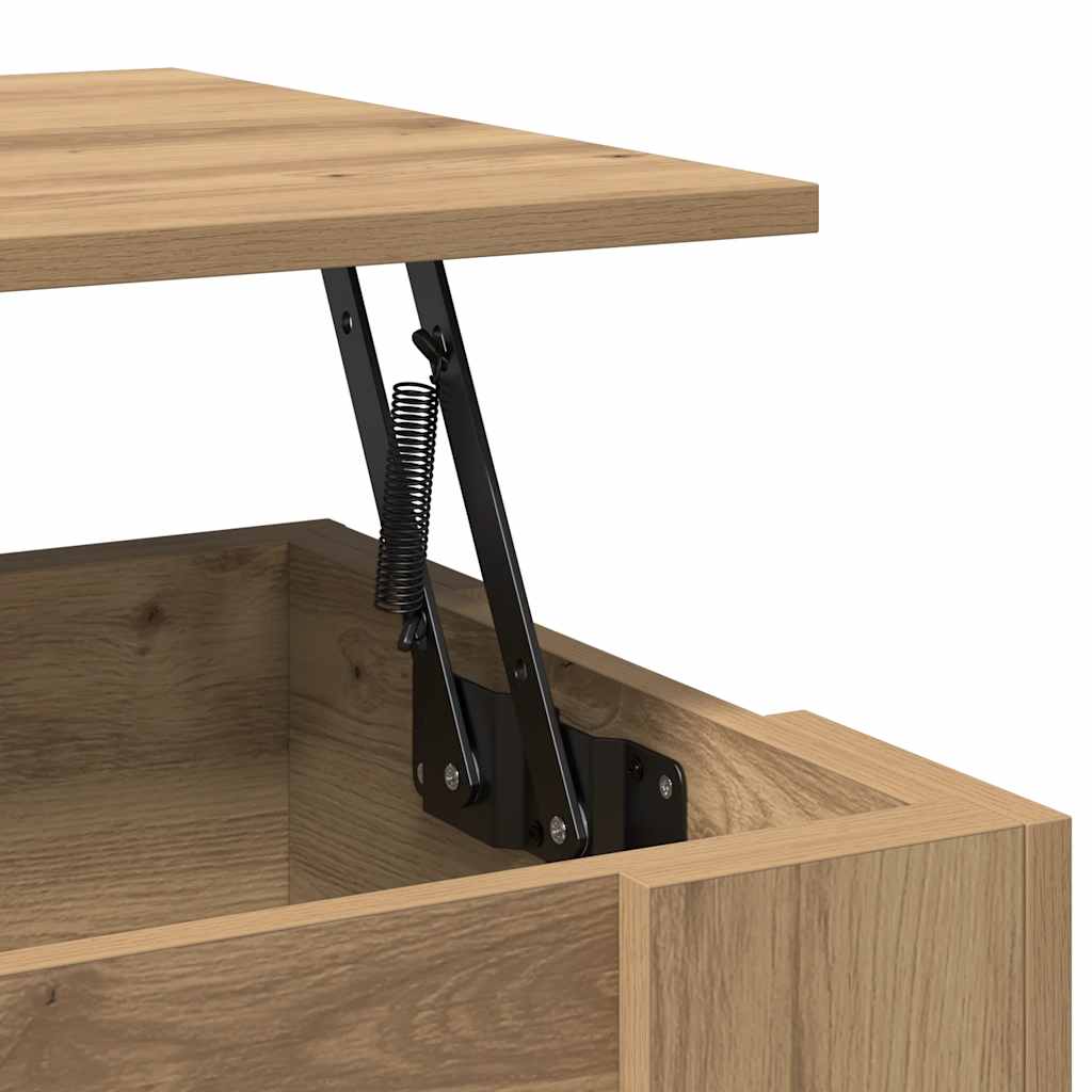 Salontafel 101x49x52 cm bewerkt hout artisanaal eikenkleur is nu te koop bij PeponiXL, paradijselijk wonen!