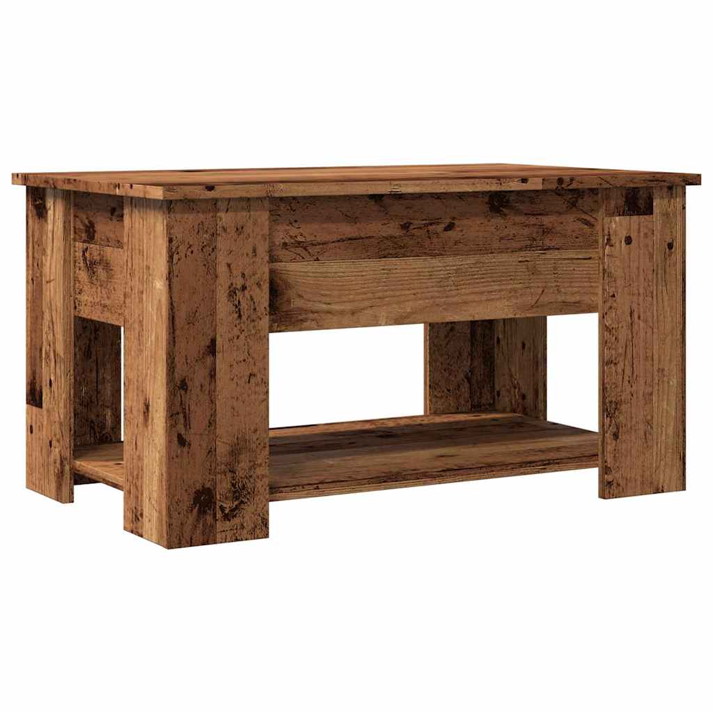Salontafel 79x49x41 cm bewerkt hout oud houtkleurig is nu te koop bij PeponiXL, paradijselijk wonen!