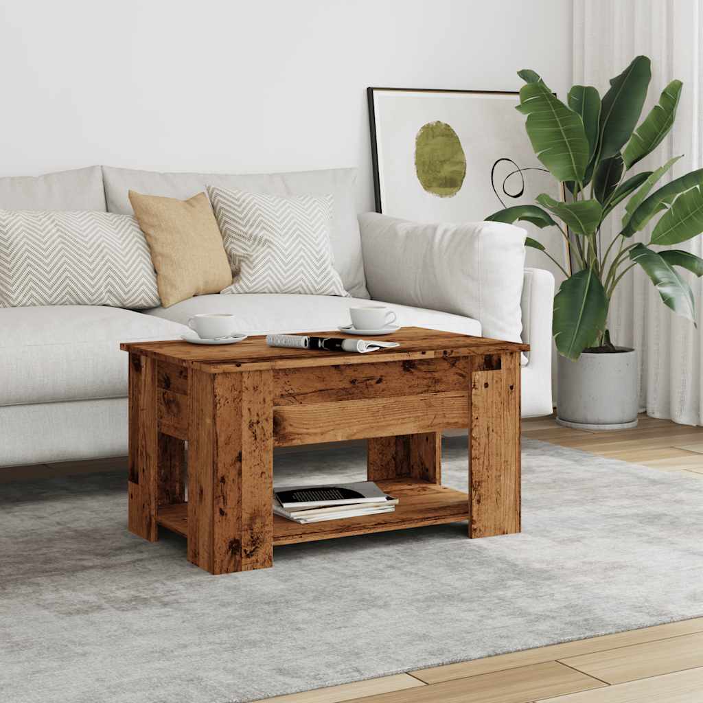 Salontafel 79x49x41 cm bewerkt hout oud houtkleurig is nu te koop bij PeponiXL, paradijselijk wonen!
