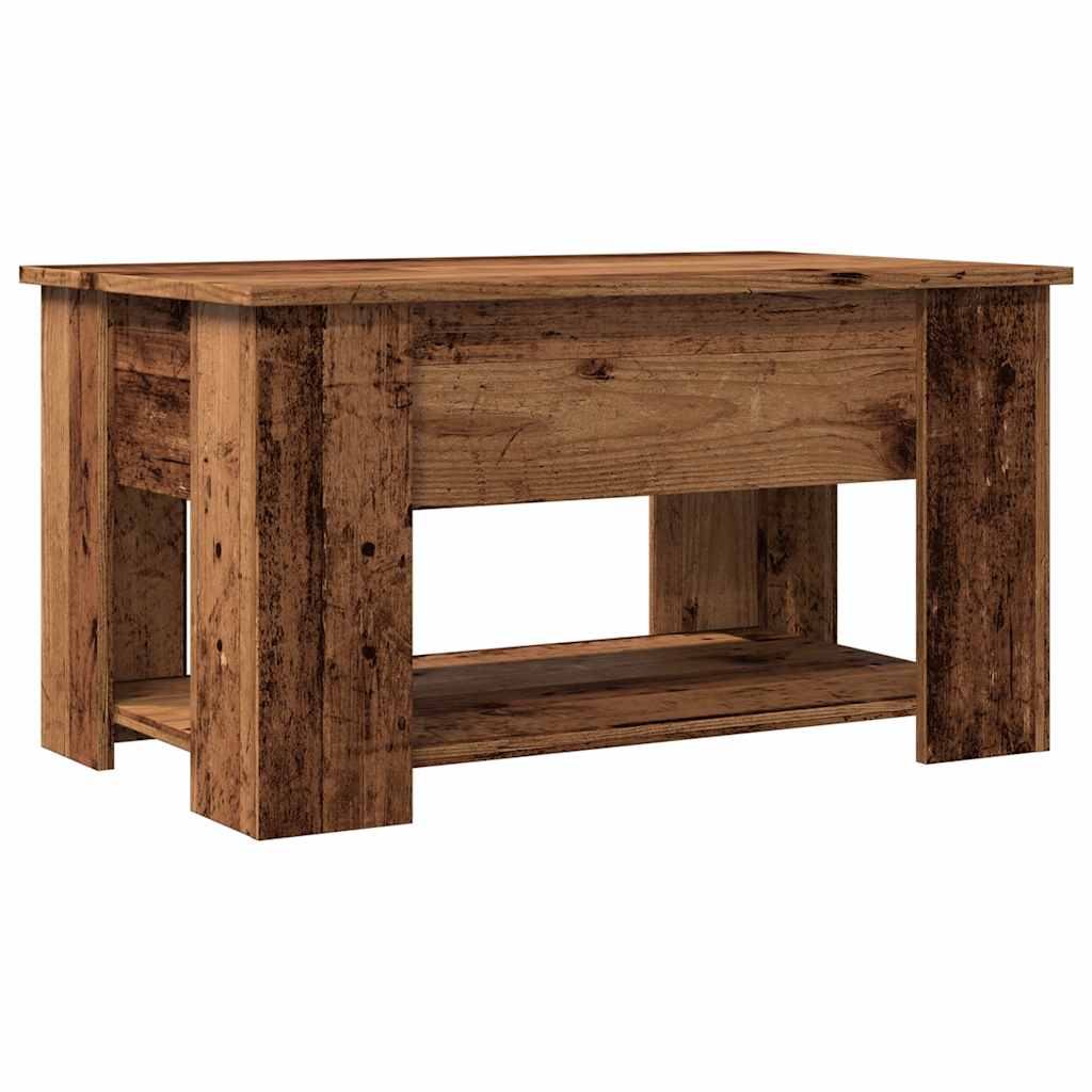 Salontafel 79x49x41 cm bewerkt hout oud houtkleurig is nu te koop bij PeponiXL, paradijselijk wonen!