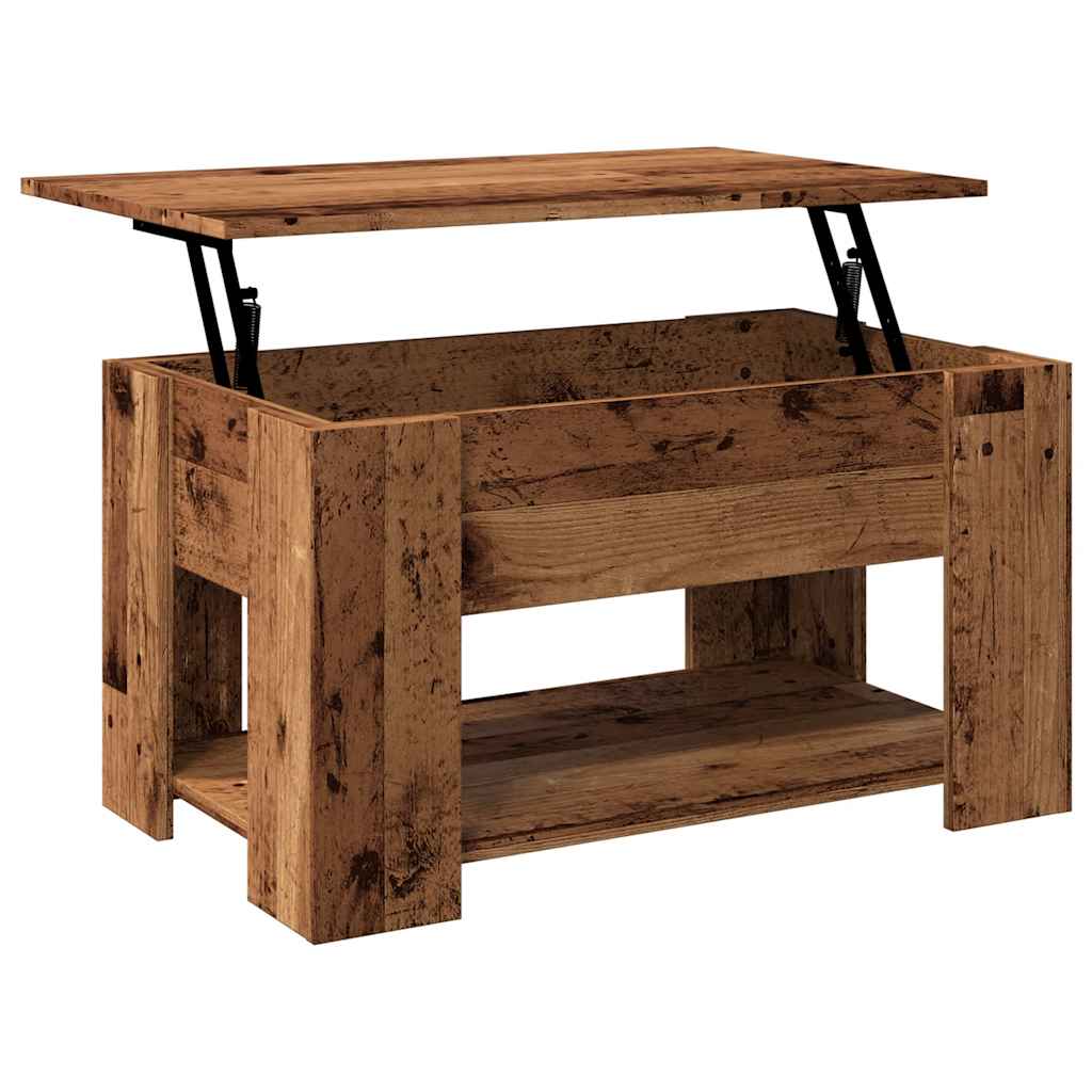 Salontafel 79x49x41 cm bewerkt hout oud houtkleurig is nu te koop bij PeponiXL, paradijselijk wonen!
