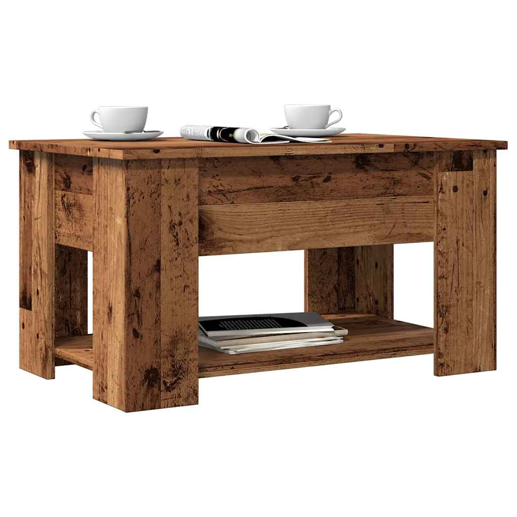Salontafel 79x49x41 cm bewerkt hout oud houtkleurig is nu te koop bij PeponiXL, paradijselijk wonen!