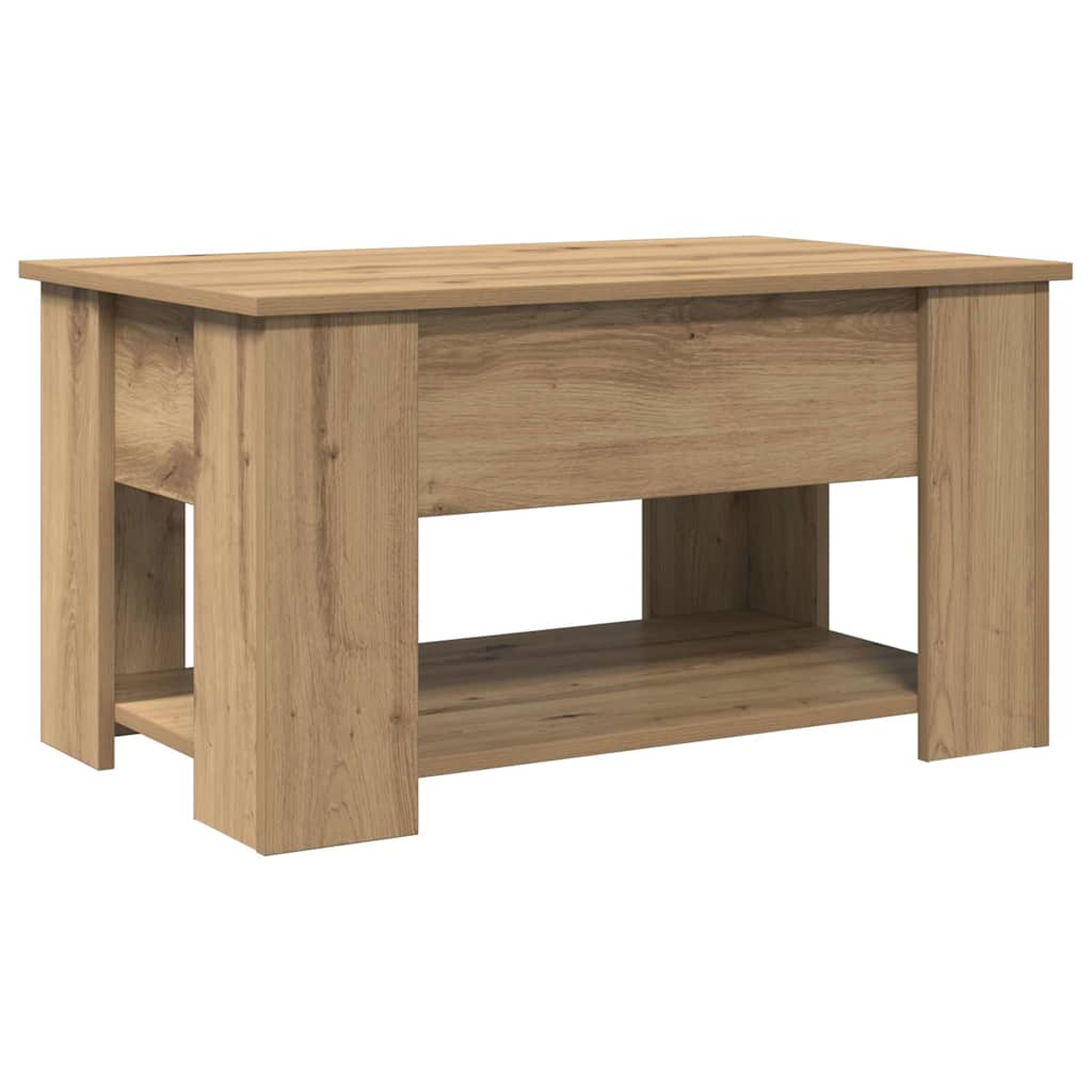 Salontafel 79x49x41 cm bewerkt hout artisanaal eikenkleur is nu te koop bij PeponiXL, paradijselijk wonen!