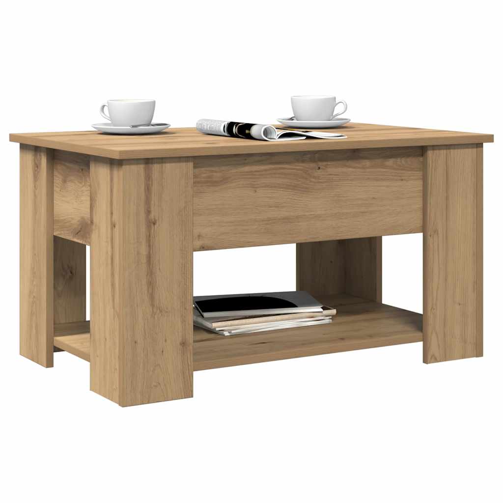 Salontafel 79x49x41 cm bewerkt hout artisanaal eikenkleur is nu te koop bij PeponiXL, paradijselijk wonen!