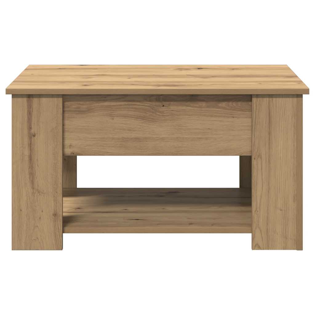 Salontafel 79x49x41 cm bewerkt hout artisanaal eikenkleur is nu te koop bij PeponiXL, paradijselijk wonen!