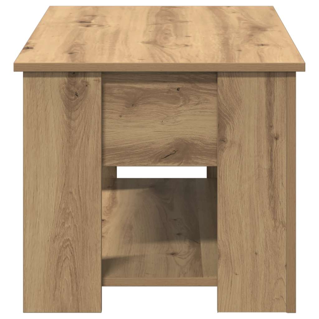 Salontafel 79x49x41 cm bewerkt hout artisanaal eikenkleur is nu te koop bij PeponiXL, paradijselijk wonen!
