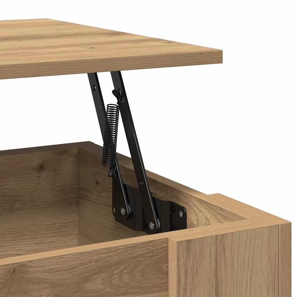 Salontafel 79x49x41 cm bewerkt hout artisanaal eikenkleur is nu te koop bij PeponiXL, paradijselijk wonen!