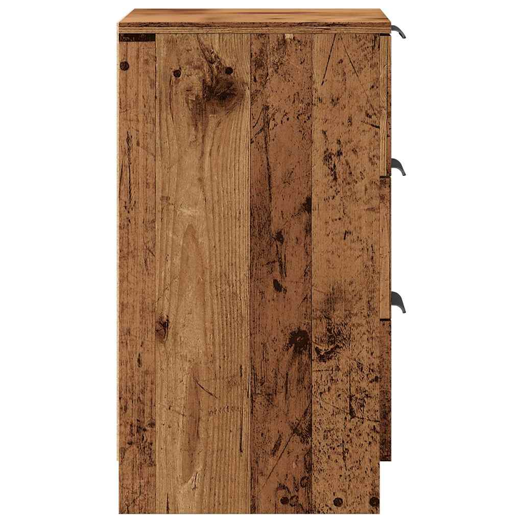 Nachtkastjes 2 st 40x36x65 cm bewerkt hout oud houtkleurig is nu te koop bij PeponiXL, paradijselijk wonen!