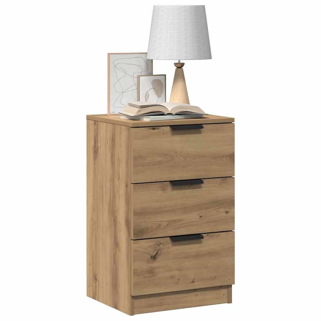 Nachtkastjes 2 st 40x36x65cm bewerkt hout artisanaal eikenkleur is nu te koop bij PeponiXL, paradijselijk wonen!