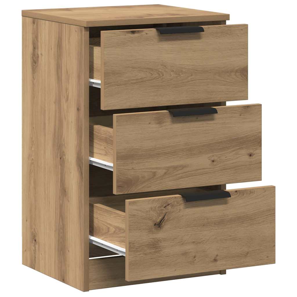 Nachtkastjes 2 st 40x36x65cm bewerkt hout artisanaal eikenkleur is nu te koop bij PeponiXL, paradijselijk wonen!