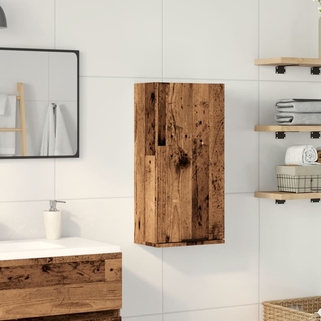 Badkamerkast wandgemonteerd 32x20x67 cm oud houtkleurig is nu te koop bij PeponiXL, paradijselijk wonen!