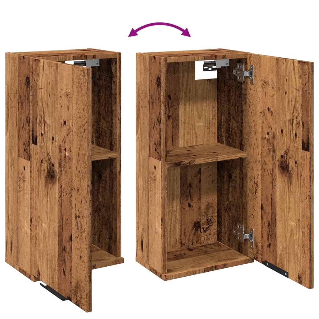 Badkamerkast wandgemonteerd 32x20x67 cm oud houtkleurig is nu te koop bij PeponiXL, paradijselijk wonen!