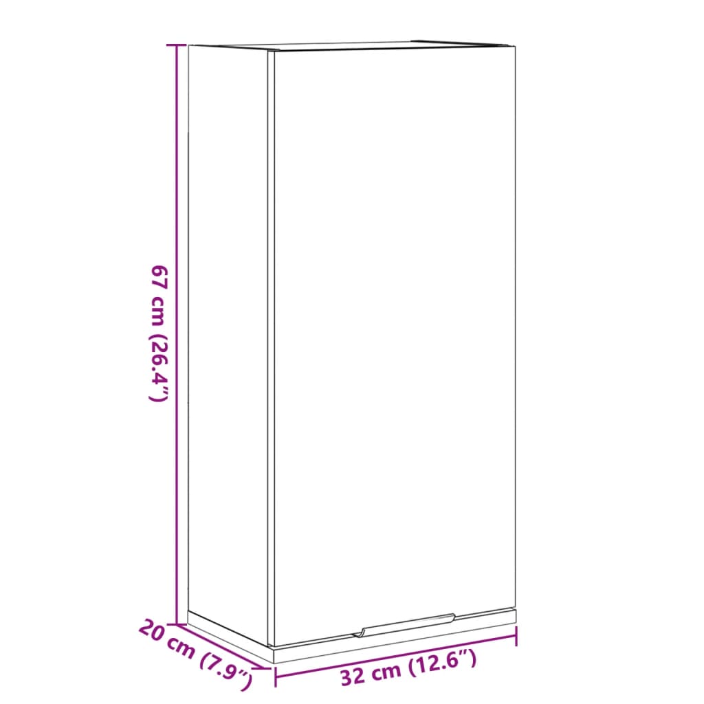Badkamerkast wandgemonteerd 32x20x67 cm oud houtkleurig is nu te koop bij PeponiXL, paradijselijk wonen!