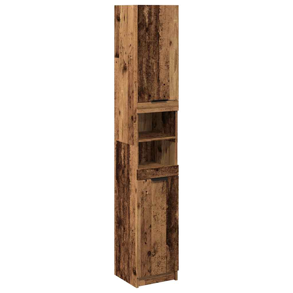 Badkamerkast 32x34x188,5 cm bewerkt hout oud houtkleurig is nu te koop bij PeponiXL, paradijselijk wonen!