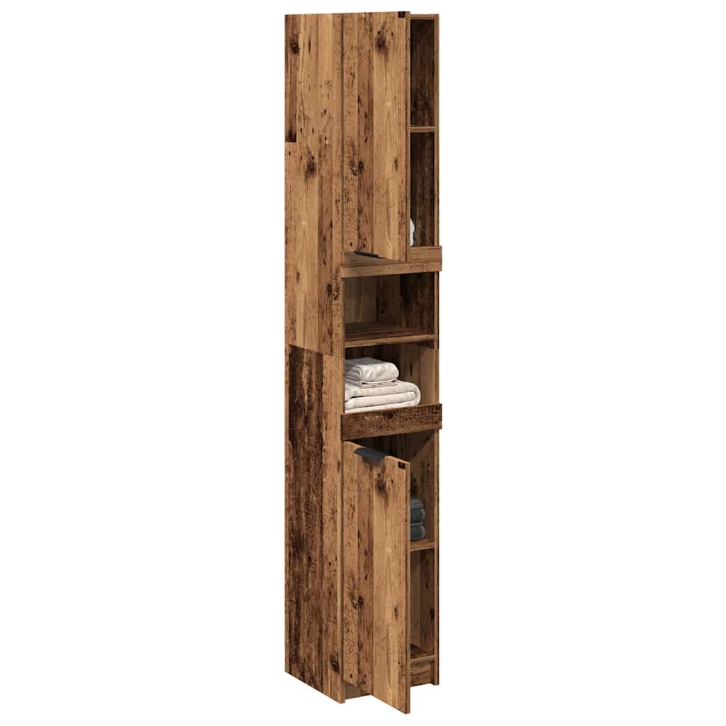 Badkamerkast 32x34x188,5 cm bewerkt hout oud houtkleurig is nu te koop bij PeponiXL, paradijselijk wonen!