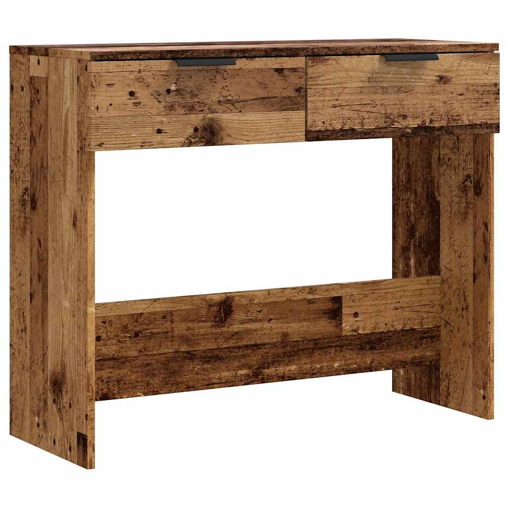 Wandtafel 90x36x75 cm bewerkt hout oud houtkleurig is nu te koop bij PeponiXL, paradijselijk wonen!