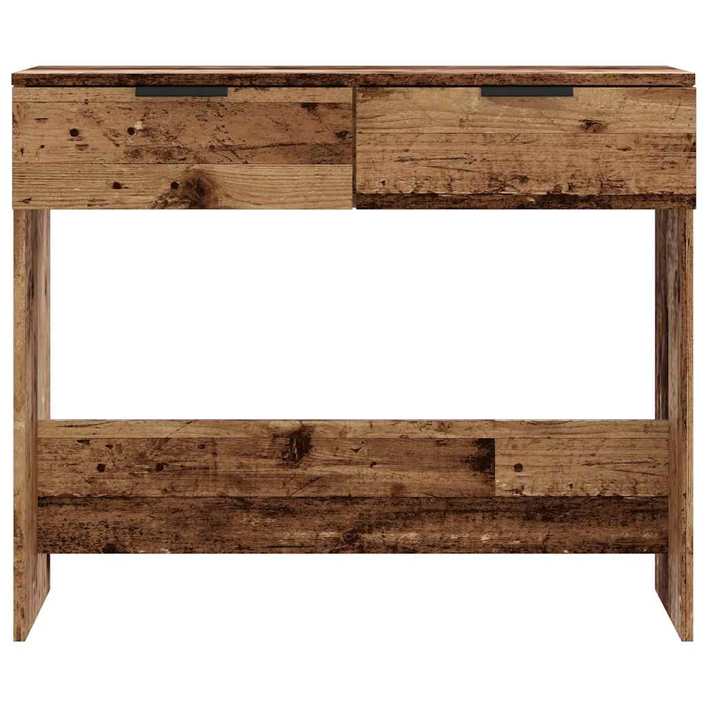Wandtafel 90x36x75 cm bewerkt hout oud houtkleurig is nu te koop bij PeponiXL, paradijselijk wonen!