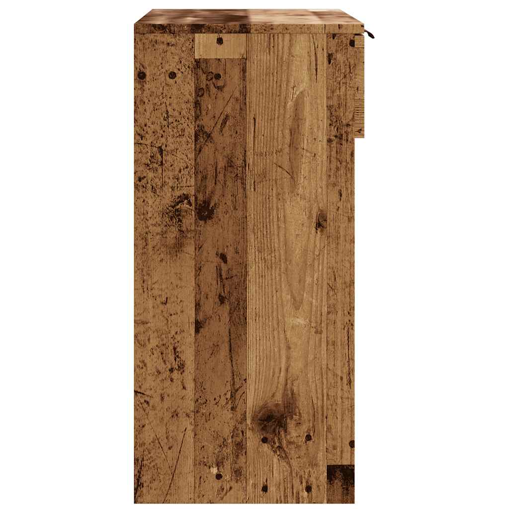 Wandtafel 90x36x75 cm bewerkt hout oud houtkleurig is nu te koop bij PeponiXL, paradijselijk wonen!