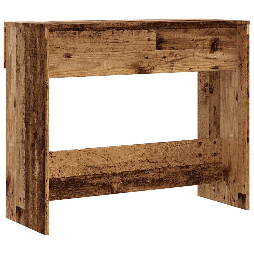 Wandtafel 90x36x75 cm bewerkt hout oud houtkleurig is nu te koop bij PeponiXL, paradijselijk wonen!