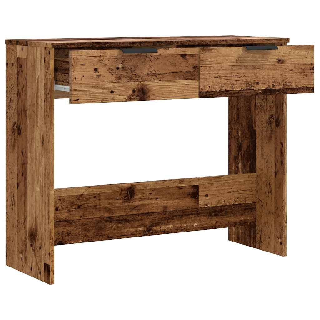 Wandtafel 90x36x75 cm bewerkt hout oud houtkleurig is nu te koop bij PeponiXL, paradijselijk wonen!