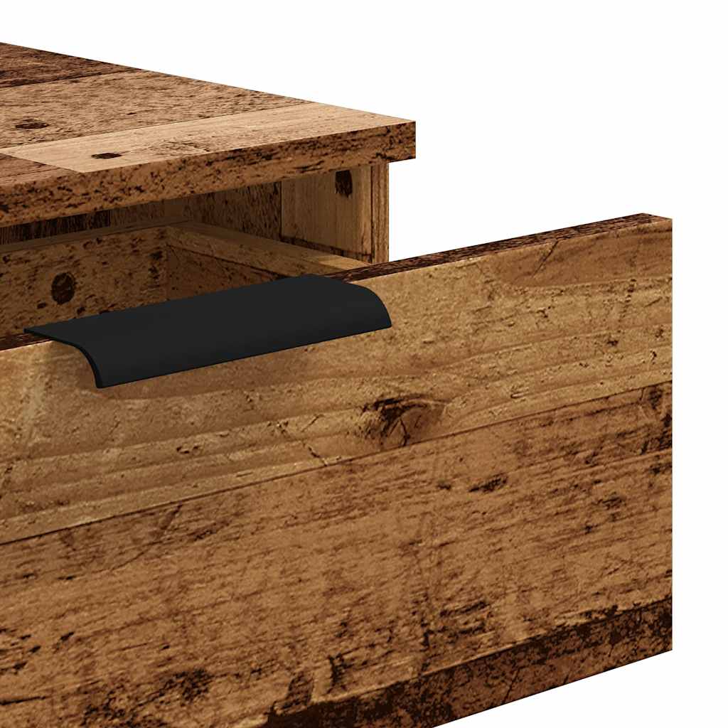Wandtafel 90x36x75 cm bewerkt hout oud houtkleurig is nu te koop bij PeponiXL, paradijselijk wonen!