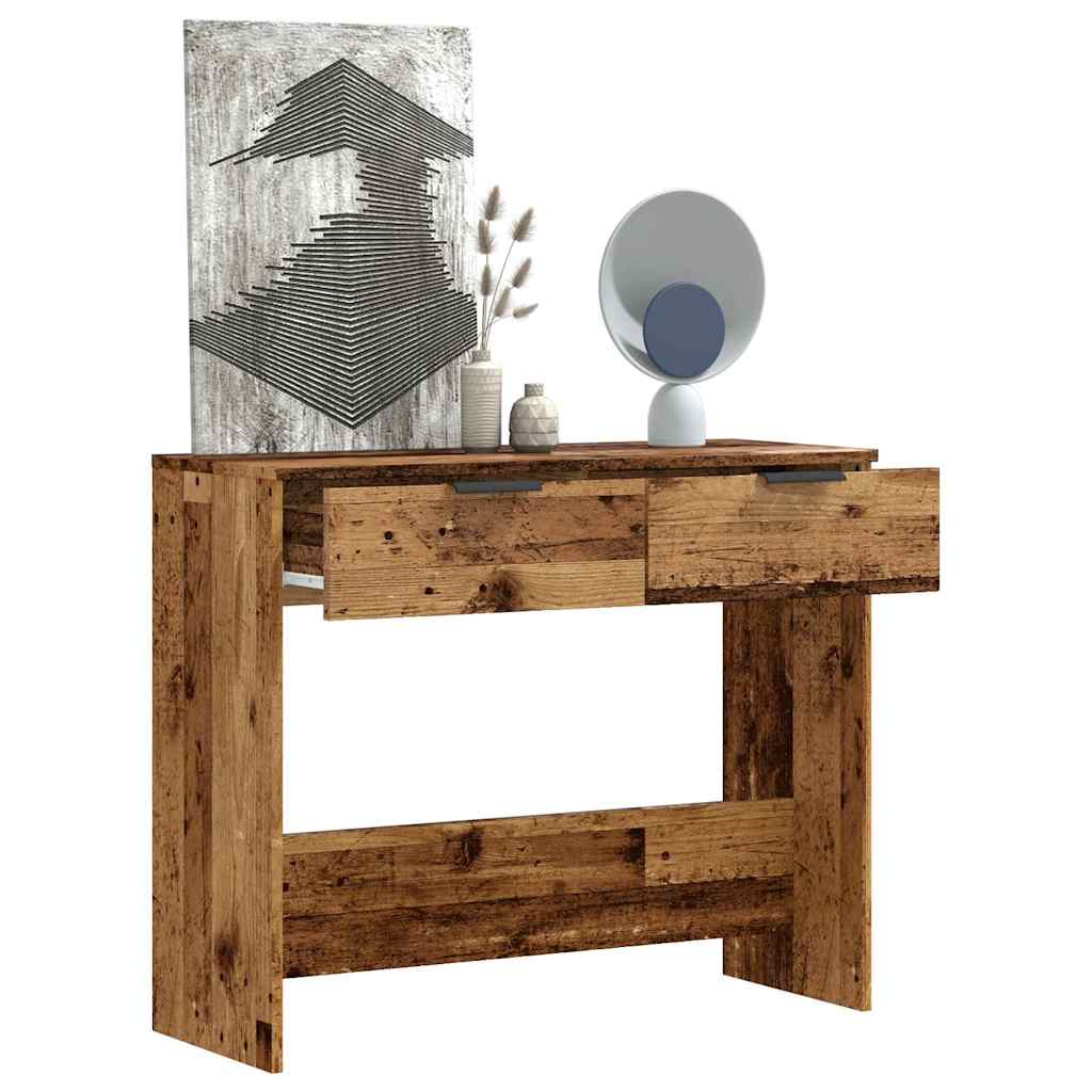 Wandtafel 90x36x75 cm bewerkt hout oud houtkleurig is nu te koop bij PeponiXL, paradijselijk wonen!