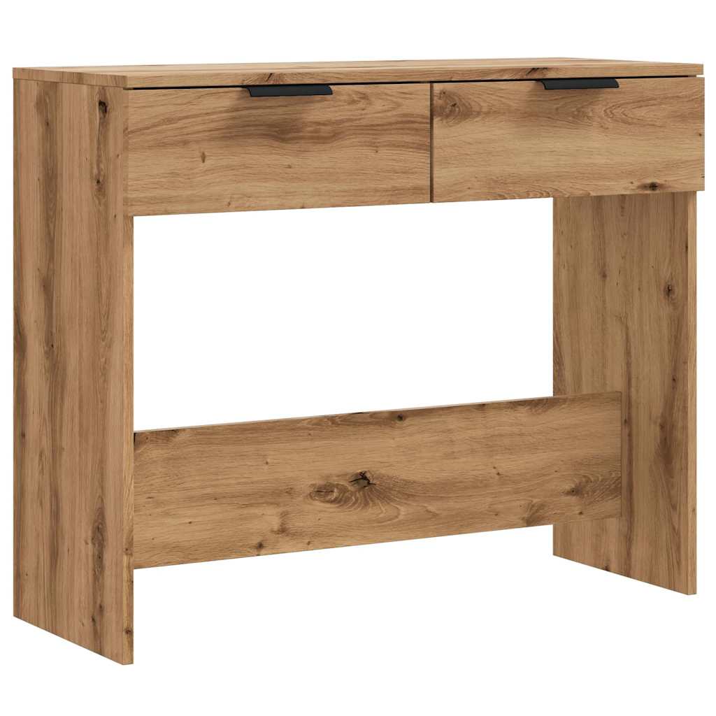 Wandtafel 90x36x75 cm bewerkt hout artisanaal eikenkleurig is nu te koop bij PeponiXL, paradijselijk wonen!