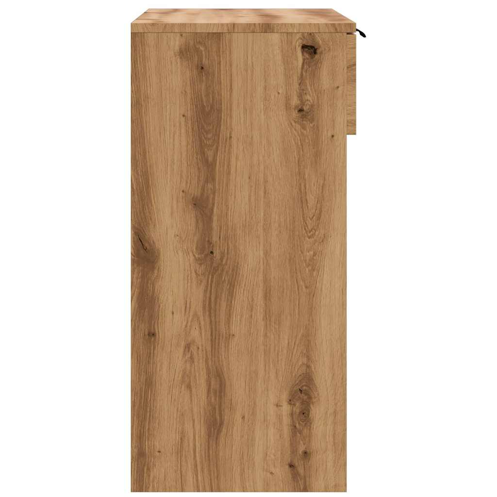 Wandtafel 90x36x75 cm bewerkt hout artisanaal eikenkleurig is nu te koop bij PeponiXL, paradijselijk wonen!
