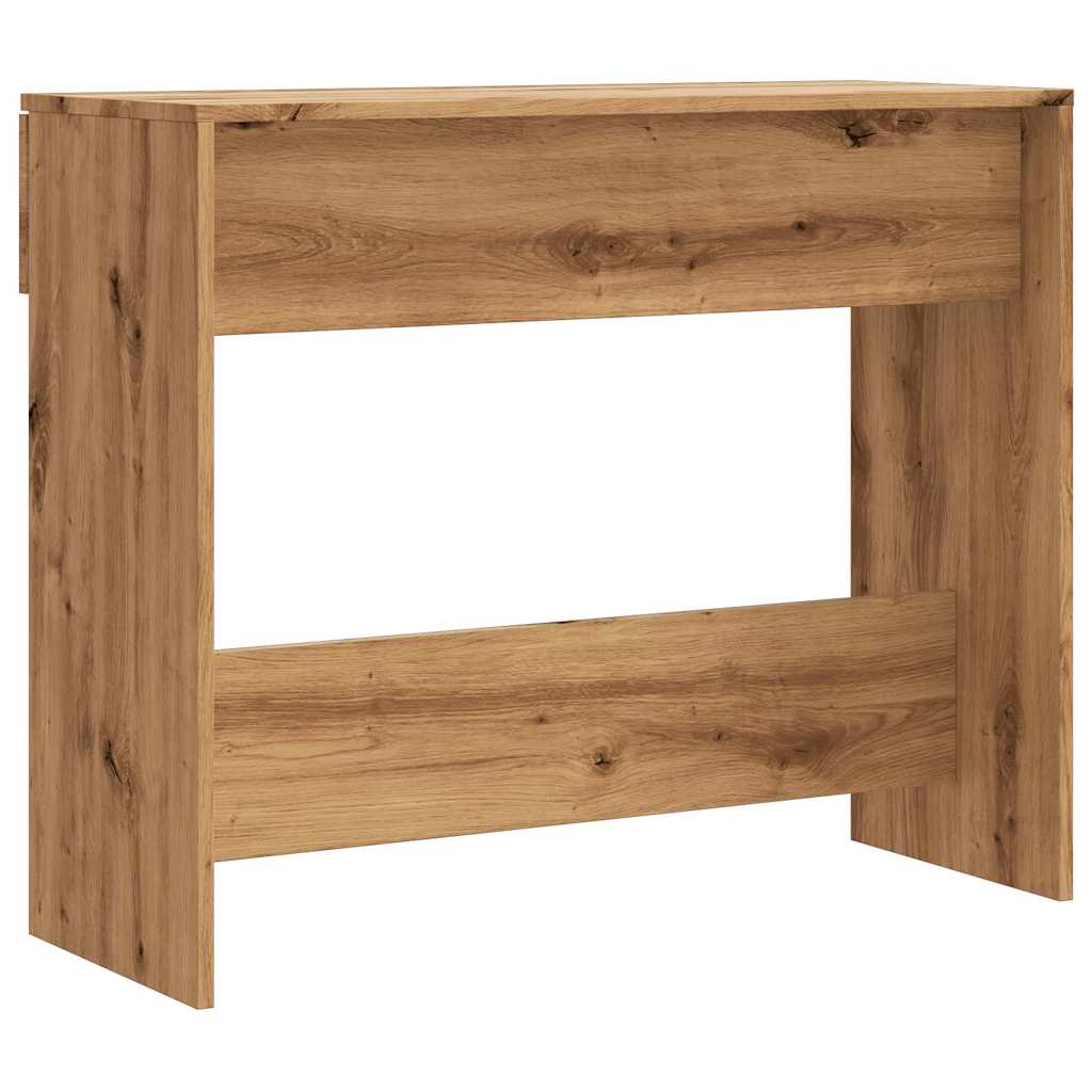 Wandtafel 90x36x75 cm bewerkt hout artisanaal eikenkleurig is nu te koop bij PeponiXL, paradijselijk wonen!