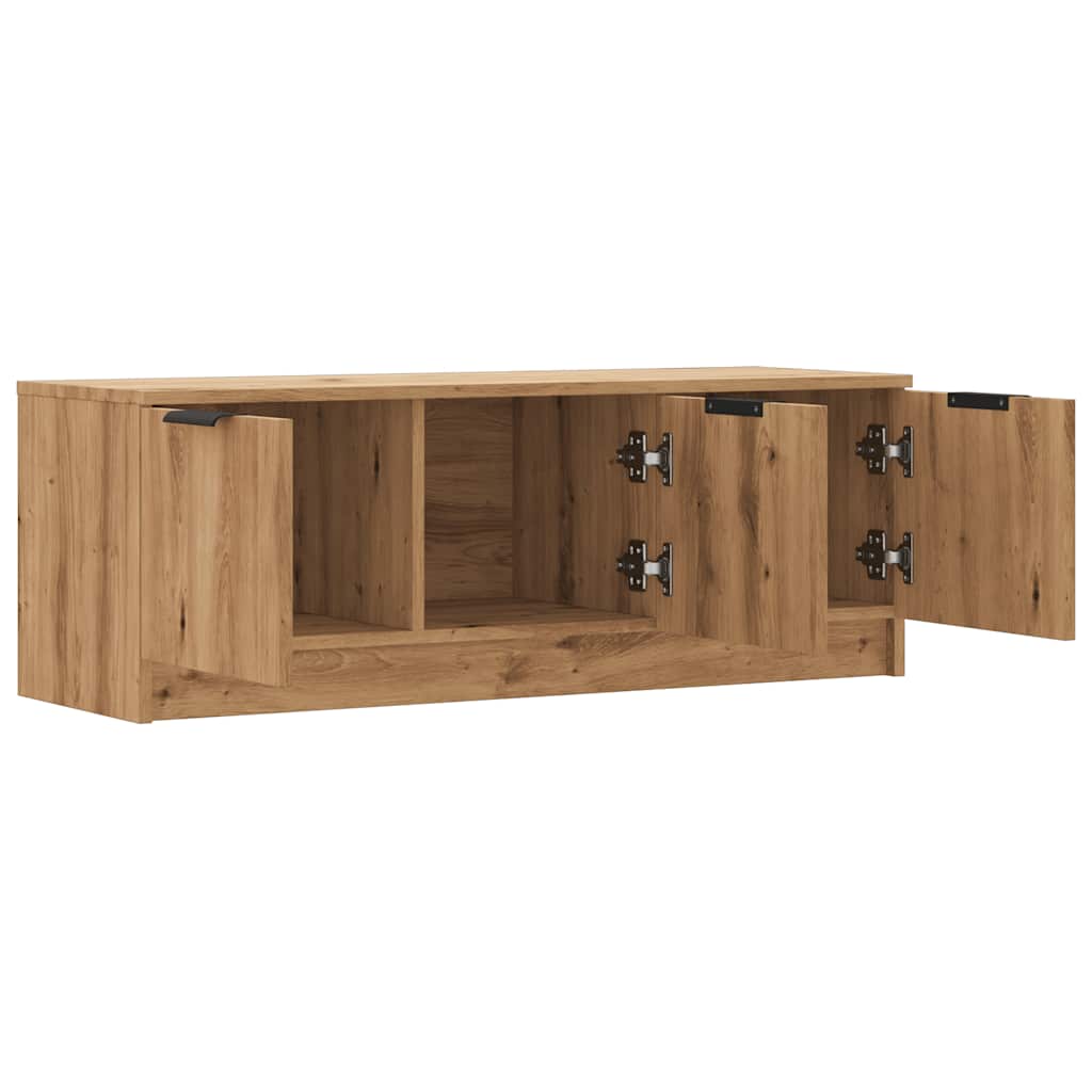 Tv-meubel 102x35x36,5 cm bewerkt hout artisanaal eikenkleur is nu te koop bij PeponiXL, paradijselijk wonen!
