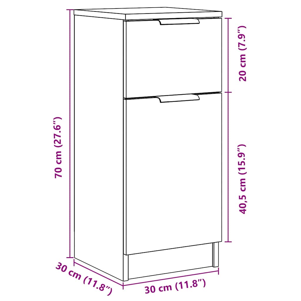 Dressoir 30x30x70 cm bewerkt hout oud houtkleurig is nu te koop bij PeponiXL, paradijselijk wonen!