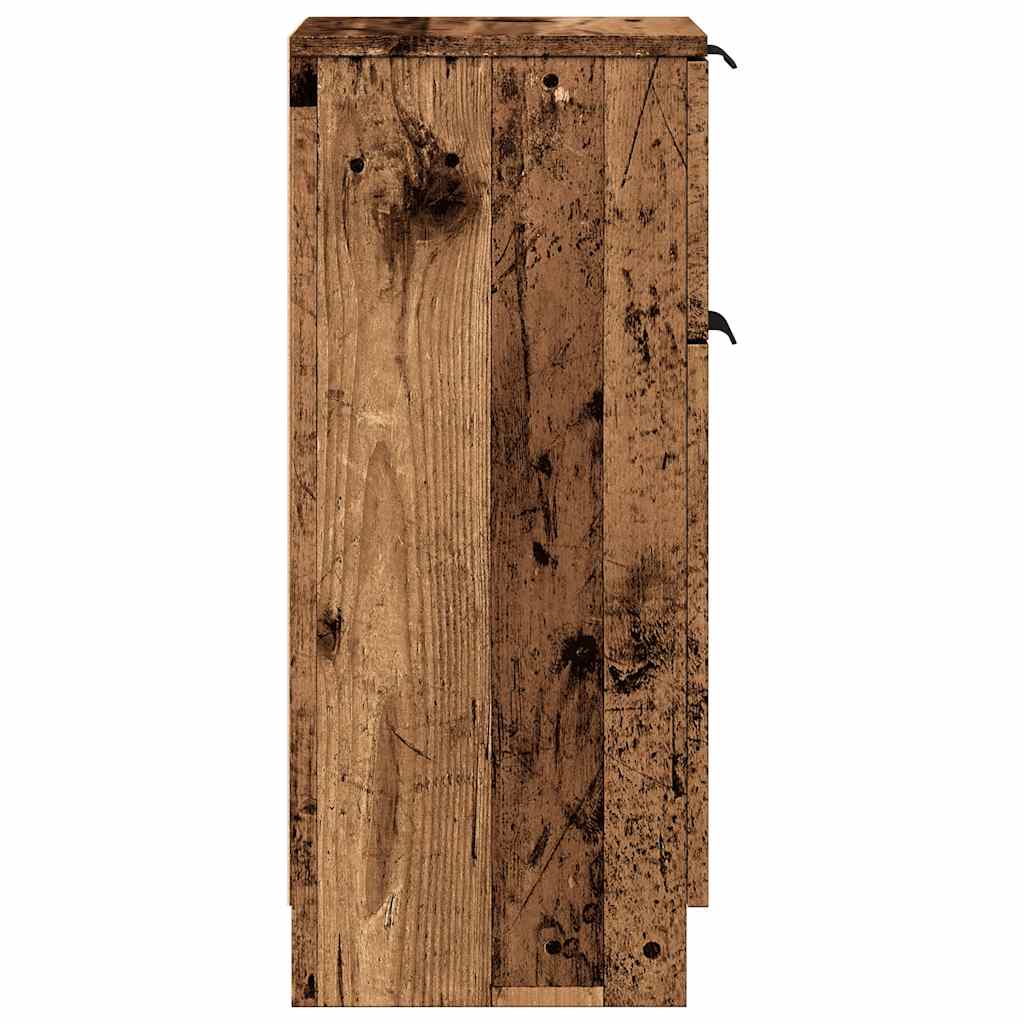 Dressoirs 2 st 30x30x70 cm bewerkt hout oud houtkleurig is nu te koop bij PeponiXL, paradijselijk wonen!