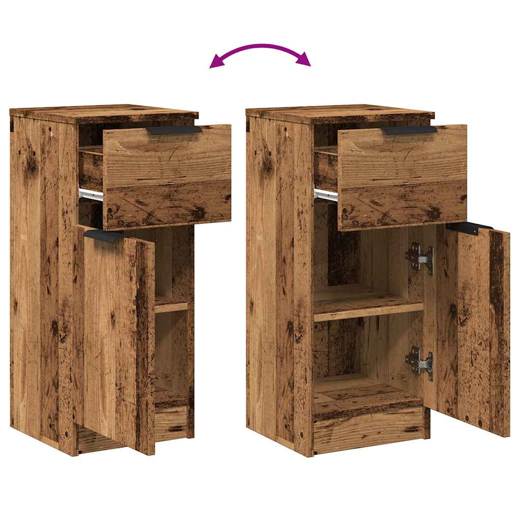 Dressoirs 2 st 30x30x70 cm bewerkt hout oud houtkleurig is nu te koop bij PeponiXL, paradijselijk wonen!