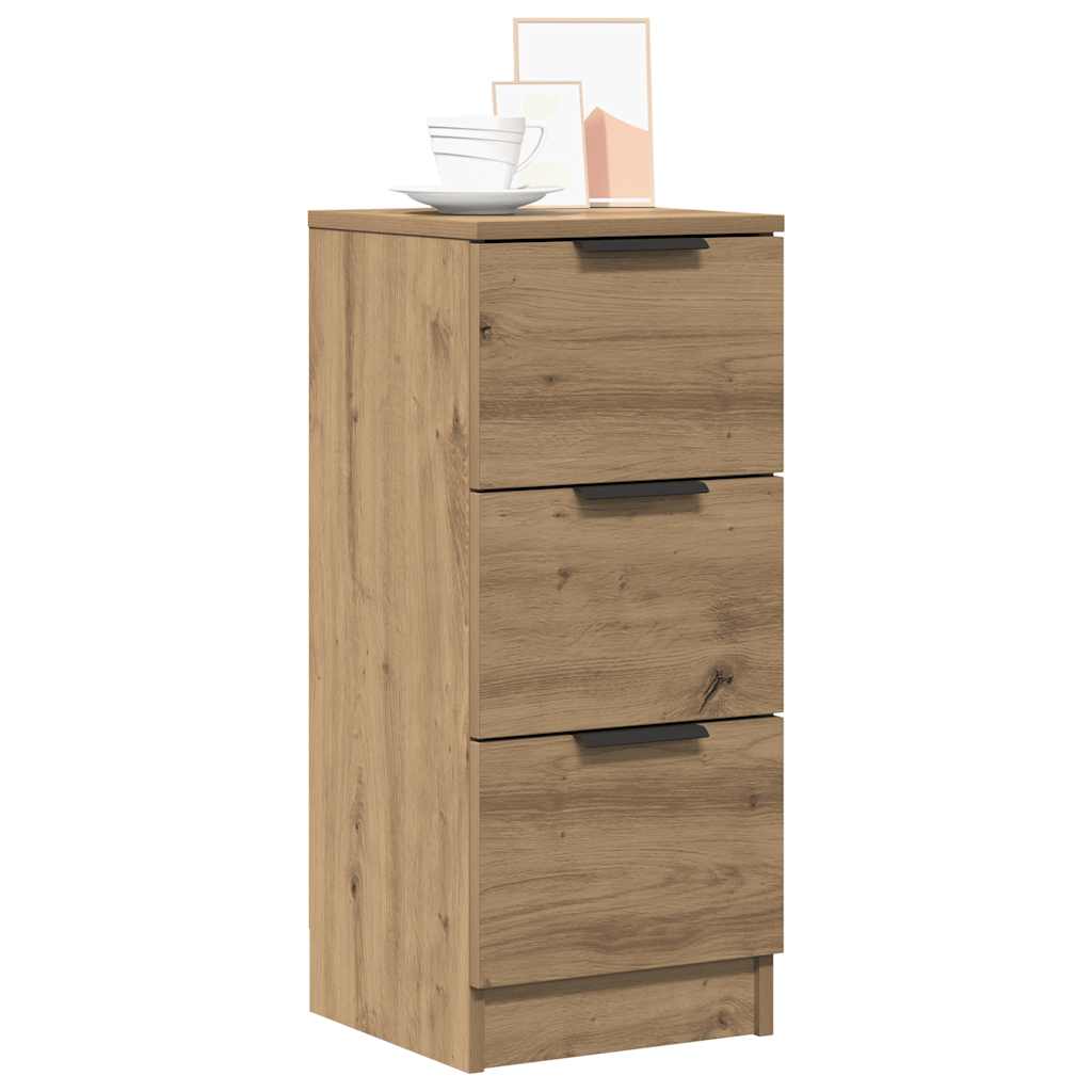 Dressoirs 2 st 30x30x70 cm bewerkt hout artisanaal eikenkleur is nu te koop bij PeponiXL, paradijselijk wonen!