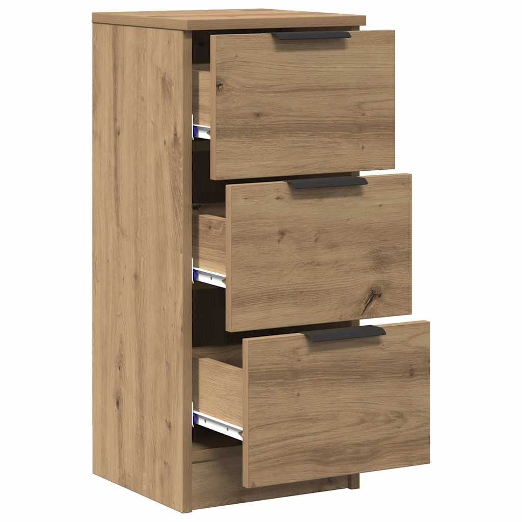 Dressoirs 2 st 30x30x70 cm bewerkt hout artisanaal eikenkleur is nu te koop bij PeponiXL, paradijselijk wonen!