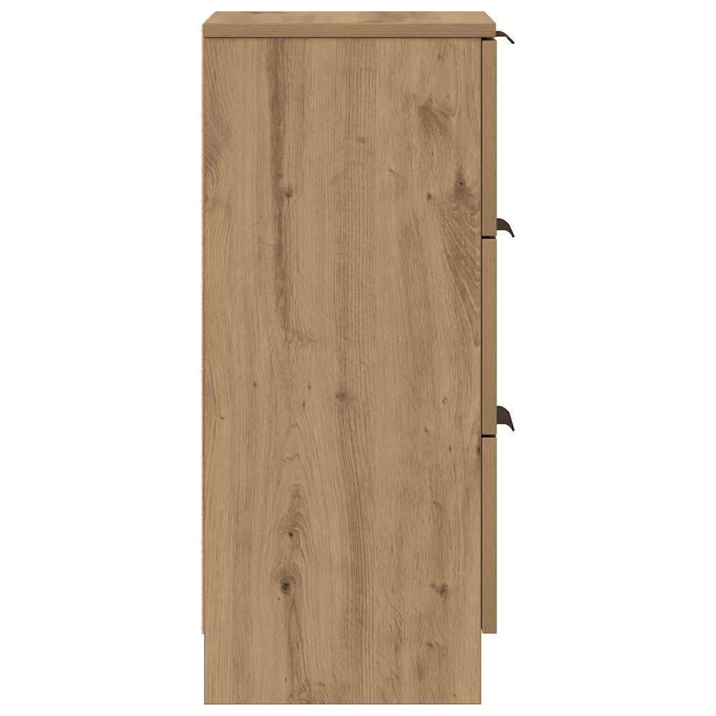 Dressoirs 2 st 30x30x70 cm bewerkt hout artisanaal eikenkleur is nu te koop bij PeponiXL, paradijselijk wonen!